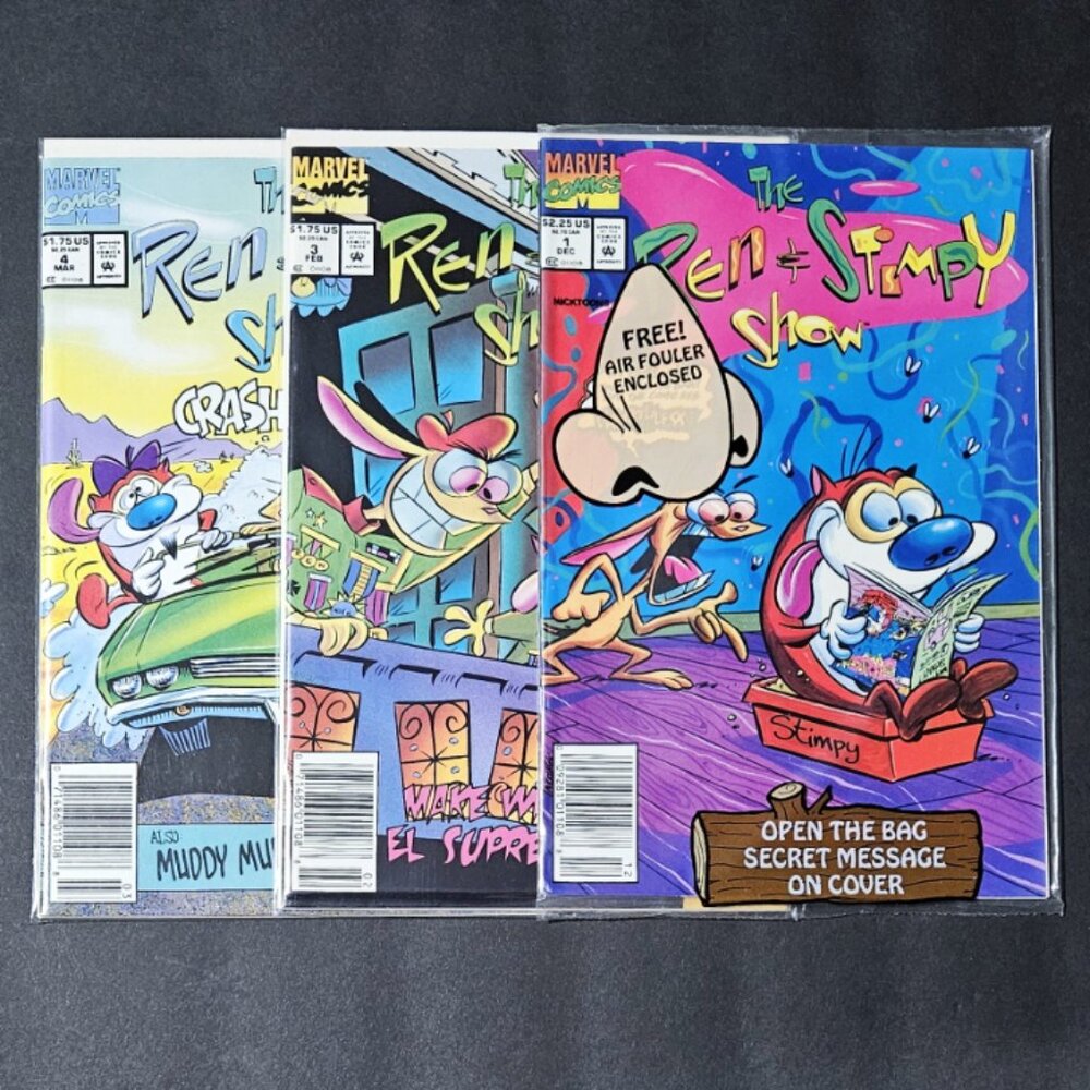 The Ren & Stimpy Show Lot #1, #3, #4 Vol. 1 (1992) Stimpy Scratch & Sniff